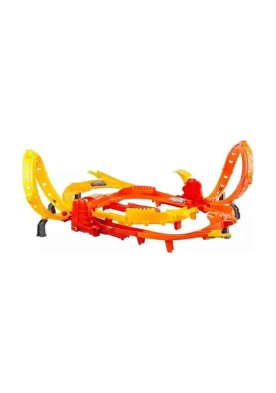 Hot Ones Turbo Oyun Parkuru, 1:64 Ölçekli 2 Araç Ve Kolayca Birleştirilebilen Pistle Başa Baş Yarış Ve Akrobasi, Jfh35 3500