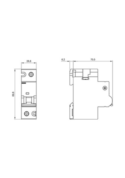 Siemens 5sp4192-7 C125 1 Kutuplu 125a 10ka C Tipi Otomatik Sigorta 70 Mm