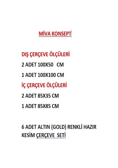 Altın Gold Renk Dekoratif Poliüretan Duvar Çıtası 6' Lı Hazır Kesim Çerçeve Seti