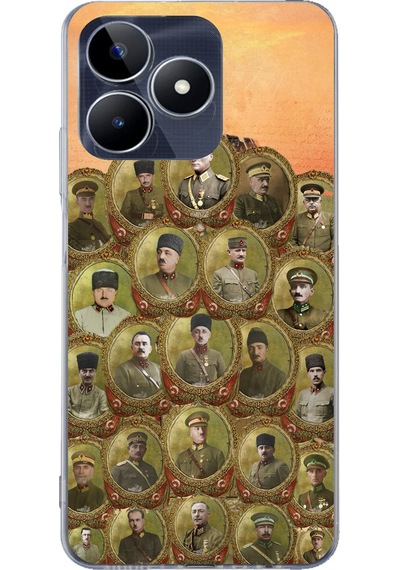 Realme C53 Uyumlu Atatürk Ve Kurtuluş Savaşı Komutanları Baskılı Silikon Kılıf Renkli