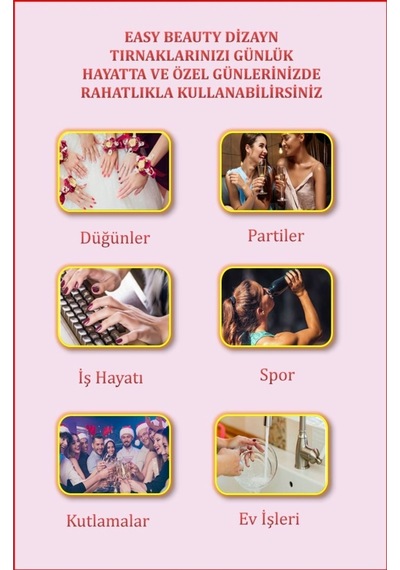 Kısa Kırmızı Takma Tırnak Seti 24'lü. Takma Tırnak Aksesuarları Hediye Z353 Kırmızı