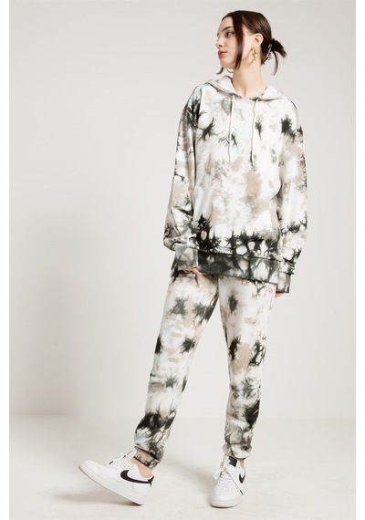 JAHR MARC Gri Batik Yıkamalı Oversize Kadın Jogger - L Gri