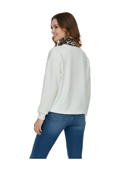 Baglan Kadın Spor Sıfıryaka Sweatshirt Fular Lı Bgl-st05062 Krem