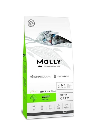 Molly Sterilised Somonlu Kısırlaştırılmış Yetişkin Kedi Maması 2 KG