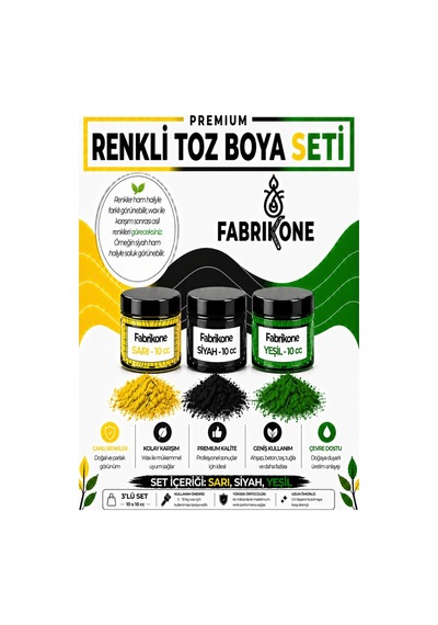 3'lü Set Premium Parafin Soya Wax Toz Mum Boyası Hobi Seti - 10 Cc Sarı, Siyah, Yeşil Bkfab3srsy10g Çok Renkli