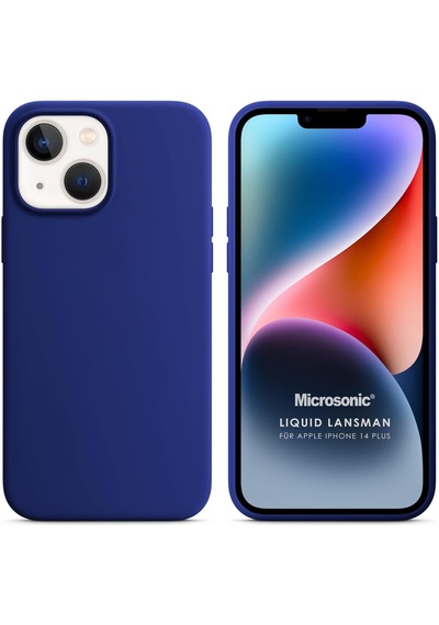 Microsonic Apple Uyumlu iPhone 14 Plus Kılıf Liquid Lansman Silikon Lacivert