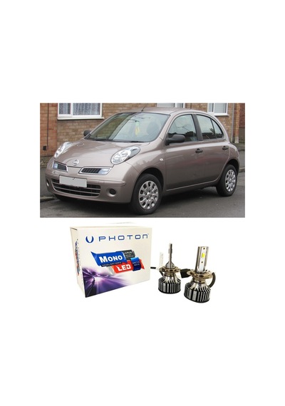 Nissan Micra Led Xenon Uzun + Kısa Far Ampulü H4 Mono Yeni Seri Beyaz 2003-2010