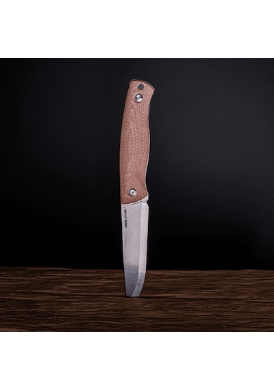 Real Steel Pathfinder Mikarta Sap 14c28n Çelik Kamp Bıçağı 3851b Kum