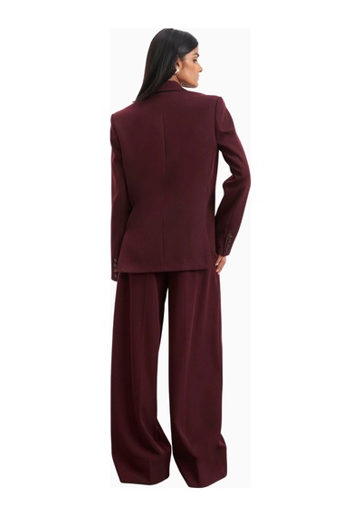 Because Of Alice Dropped Waist Double Breasted Blaze Oversize Kadın Ceket Bordo