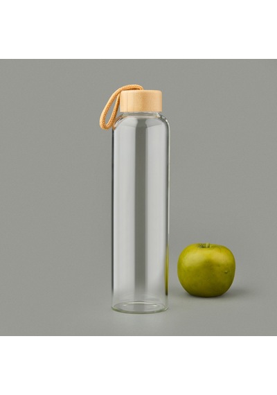 H2o Bambu Kapaklı Cam Matara - Şeffaf / Açık Kahverengi - 750 Ml Çok Renkli