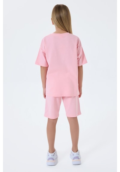 U.s. Polo Assn. Kız Çocuk Pembe Bermuda Takım Pembe