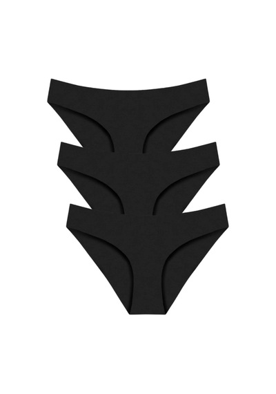 301 Kadın Dikişsiz Lazer Bikini Külot Paketi 301-v5-siyah Siyah