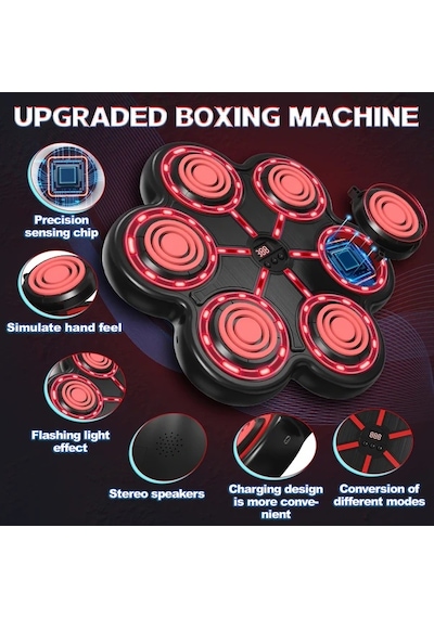 Globalbloom Music Boxing Makinesi White Orange Eş İçin Boks Hedefi Eğitim Ekipmanları Evde Antrenman