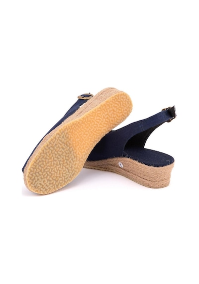 Star Tombis Gerçek Elişi Özel Imalat Elişi Günlük Rahat 3cm Bantlı Sandalet Handmade Lacivert