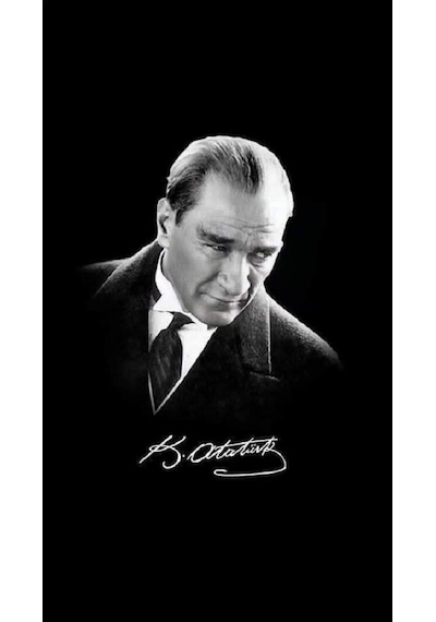 Siyah Beyaz Atatürk Temalı Cam Tablo