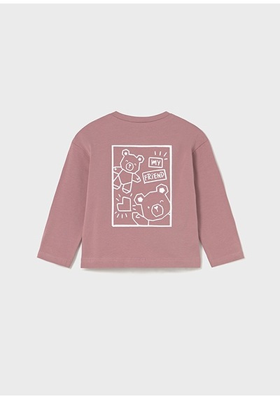 Mayoral Pembe Kız Bebek Arkası Baskılı Uzun Kollu Tişört 2079 Pembe