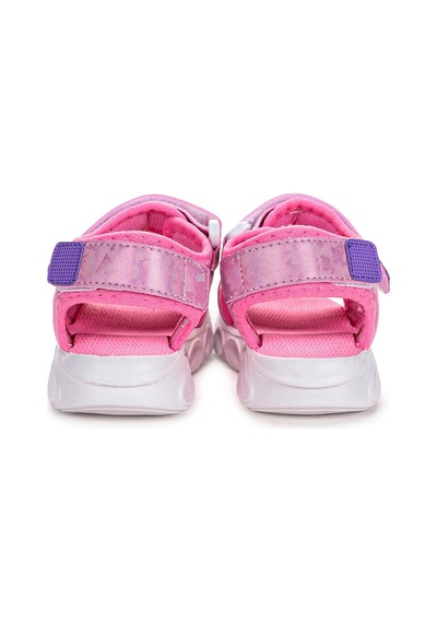 Kiko Kids 133 Hologram Işıklı Kız Çocuk Cırtlı Sandalet Ayakkabı Pembe 001