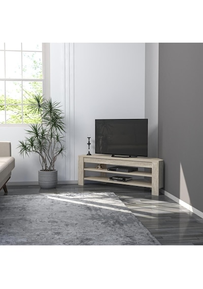 Corner TV Sehpası, 120 cm – Köşe Tasarım, Traverten
