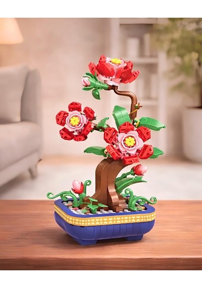 Toys E Toys Plant Bonsai Collection Çin Gülü Çiçek Yapı Blok Seti 325 Parça 33042