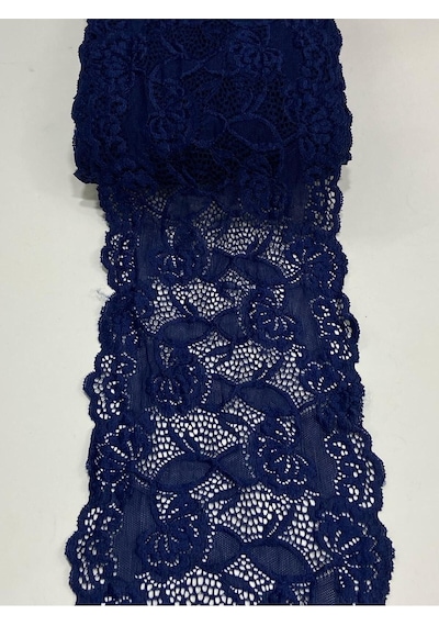 Likralı Dantel Esnek Dantel 1 Metre Lacivert