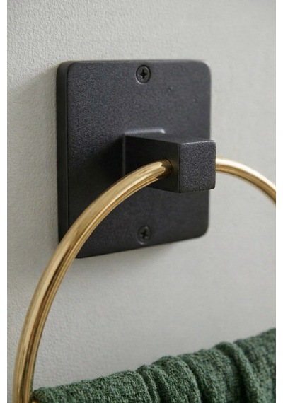 Sas Haus Yapışkanlı Gold Halka Havluluk Duvar Tipi Delme Gerektirmez Banyo Havlu Askılığı S-102 Kgt Altın