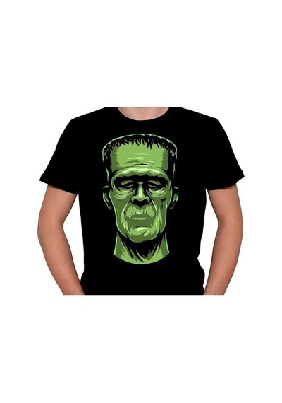 Monochrom Of Frankenstein Head Tişört Unisex T-shirt 001