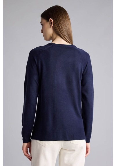Defacto Ultra Yumuşak Relaxed Fit Basıc Lacivert Kadın Kazak I6913az/nv175