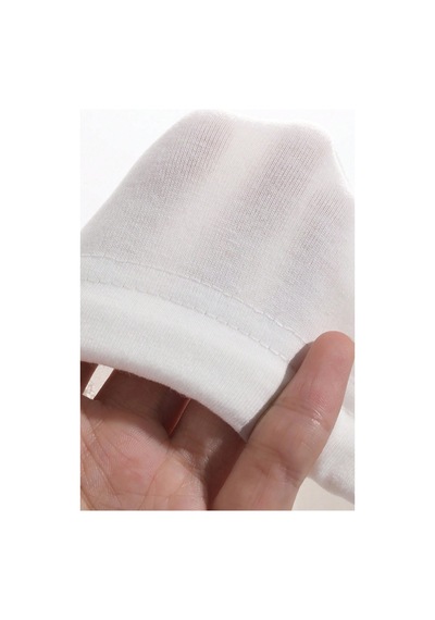 Kadın Oversize Basic Haki Tişört Yan Bağlamalı Rahat Kesim Günlük Yazlık T-shirt Beyaz