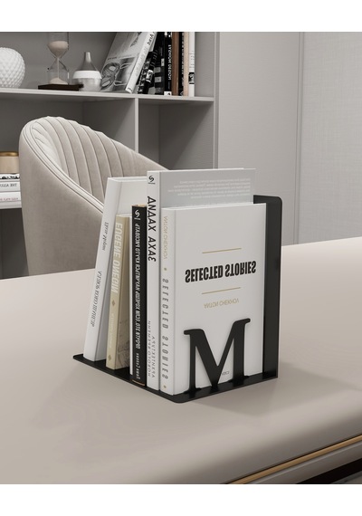 Metal Harfli Kitap Tutucu Kişiye Özel Alfabe Serisi Kitap Desteği