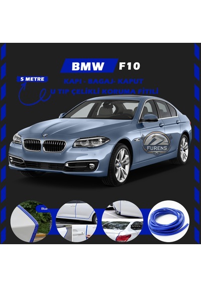 Bmw F10 Oto Araç Kapı Koruma Fitili 5 Metre Parlak Mavi Renk
