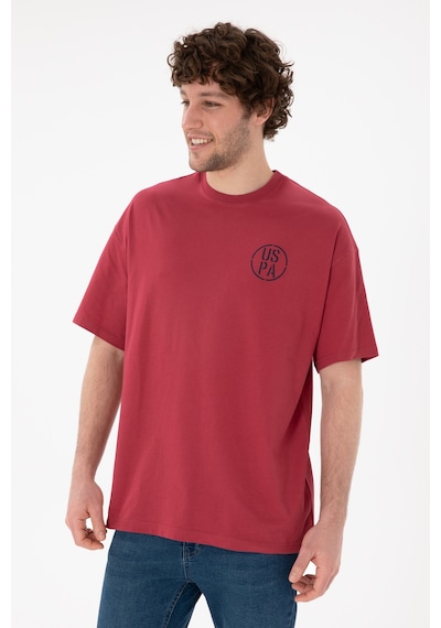 U.S. Polo Assn. Erkek Oversize Fit Bisiklet Yaka Vişne Tişört 50305904-VR223 U.S. Polo Assn. Erkek Oversize Fit Bisiklet Yaka Vişne Tişört 50305904-VR223