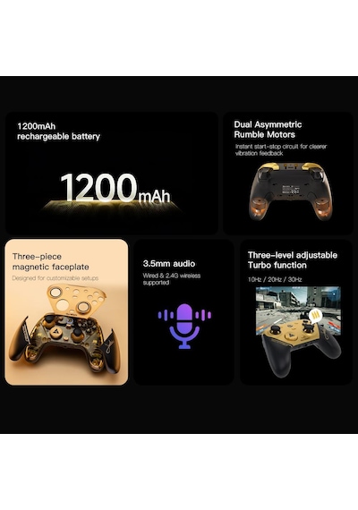 Gamesir G7 Pro 8k Pc Kablosuz 3 Mod Hall Effect Analog Controller Android Ve Windows Champion Edition