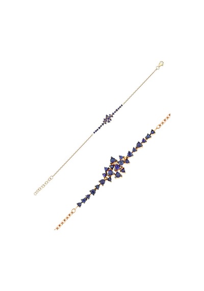 14 Ayar Altın 0.69 Karat Safir Üzüm Salkımı Bileklik Rose Gold