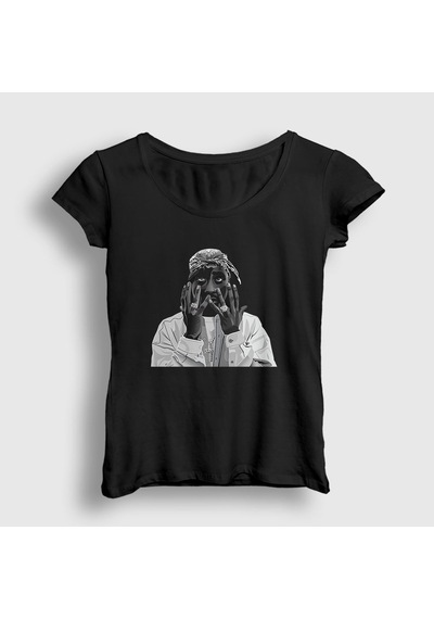 Presmono Kadın Pray Tupac Shakur T-shirt Siyah