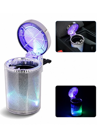 Araç İçi Çok Renkli Işıklı Küllük Renkli Işıklı Kapaklı Araba Küllüğü Oto Küllük Rgb Işıklı 1 Adet
