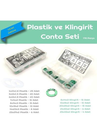 Naylon Ve Klingirit Conta Seti, 178 Parça