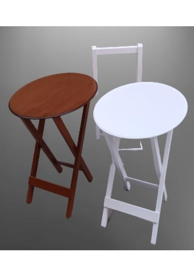 Çanta Zigon Sehpa Oval Model İkili Takım Ahşap Mdf Ceviz Ve Beyaz Renk Uyumu El Yapımı