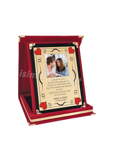 Isimlikmarket Sevgiliye Hediye Kadife Plaket Doğum Günü Hediyesi