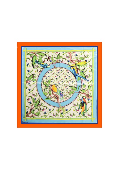 Inno 60x60 Cm Premium Saten Desenli Dikişli Fular Sarı