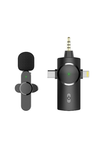 Daytona K9 Wireless 3ın1 Kablosuz Type-C-Lightning-Jaklı Mikrofon