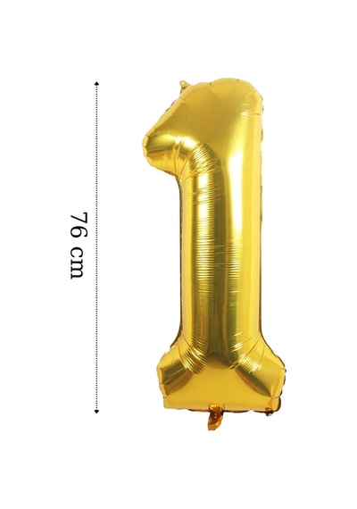 Folyo Balon 1 Rakamı Helyum Balon 76 Cm Altın Renk