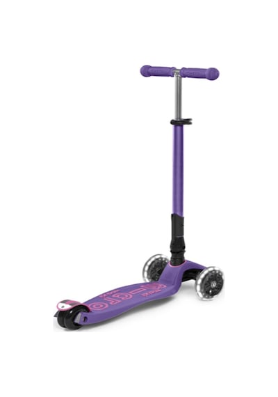 Micro Maxi Deluxe Foldable 3 Tekerlekli Scooter LED Fuşya