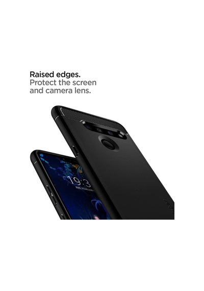 Spigen V50 Thinq İle Uyumlu Kılıf Rugged Armor Black