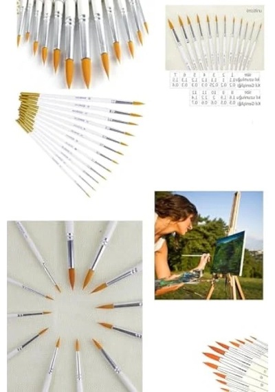 12 Parça Sanat Fırçası Seti