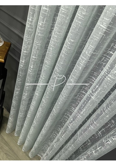 Mint Renk Tül Fon 90 270 1 Takım 2 Adet Sık Pileli 001
