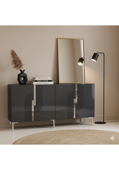Ka1516 Meyra Konsol Ve Tv Sehpası 150cm Antrasit-silver