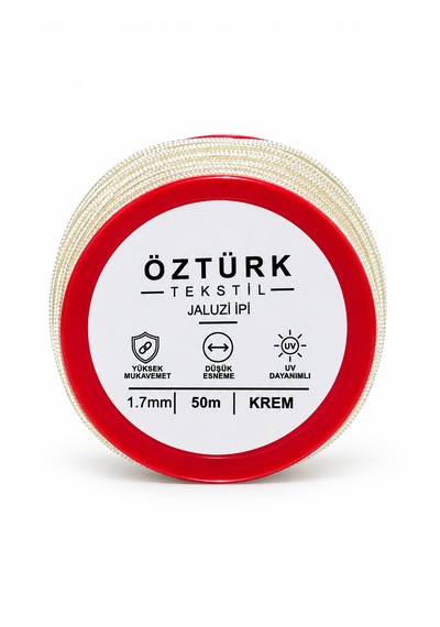 1.7 Mm Jaluzi, Stor Ve Katlamalı Perde İpi 50 Metre Polyester Krem