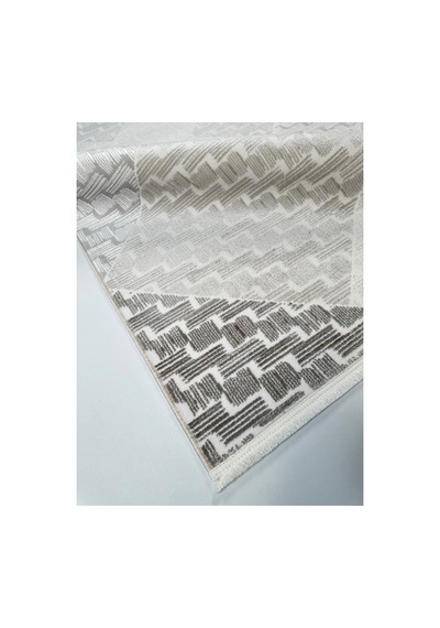Merinos Vista Beyaz Gri Renk %100 Akrilik Geometrik Desen Yumuşak Dokulu Salon Oturma Odası Halısı 76595-95