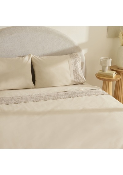 Karaca Home Avenza Brodeli Çift Kişilik Nevresım Takımı Bej Bej