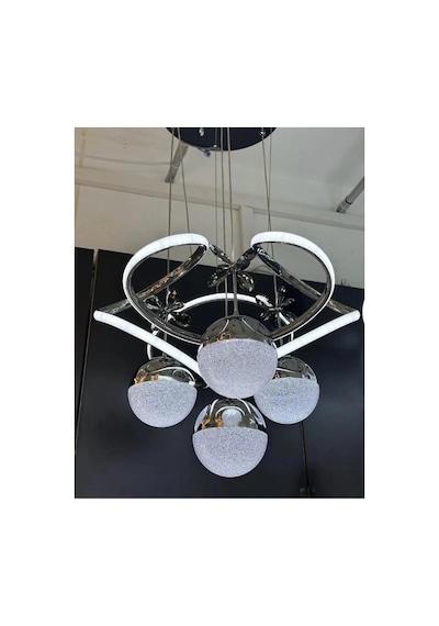 Seka Kyhn Dron Model 3 Renkli Ledli Sarkıt 4 Toplu Avize - Salon Oturma Odası Model Metalik